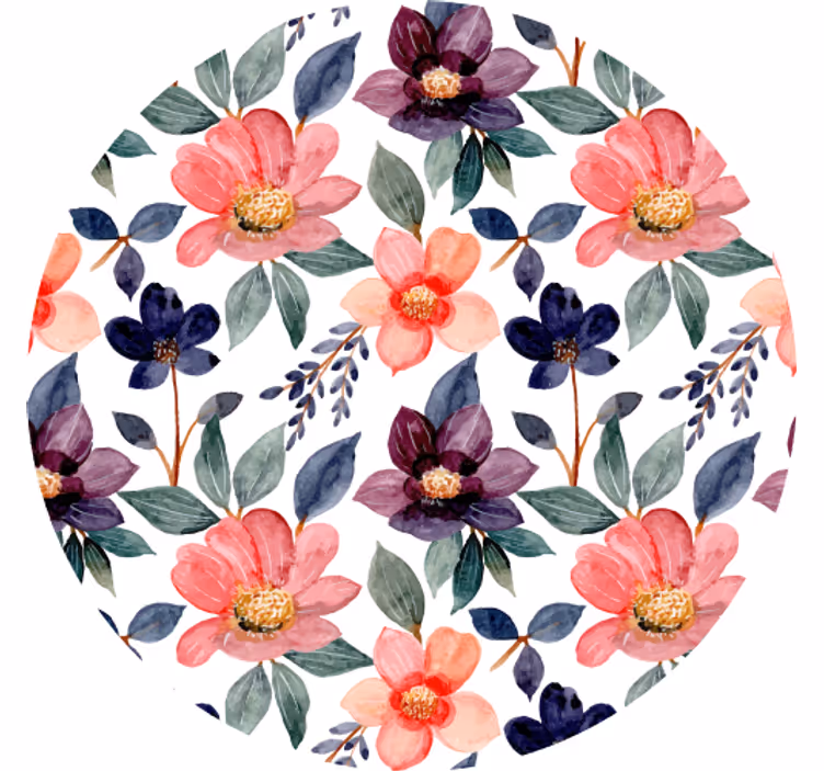 Enge onderzetters met bloemenpatroon spettering - TenStickers