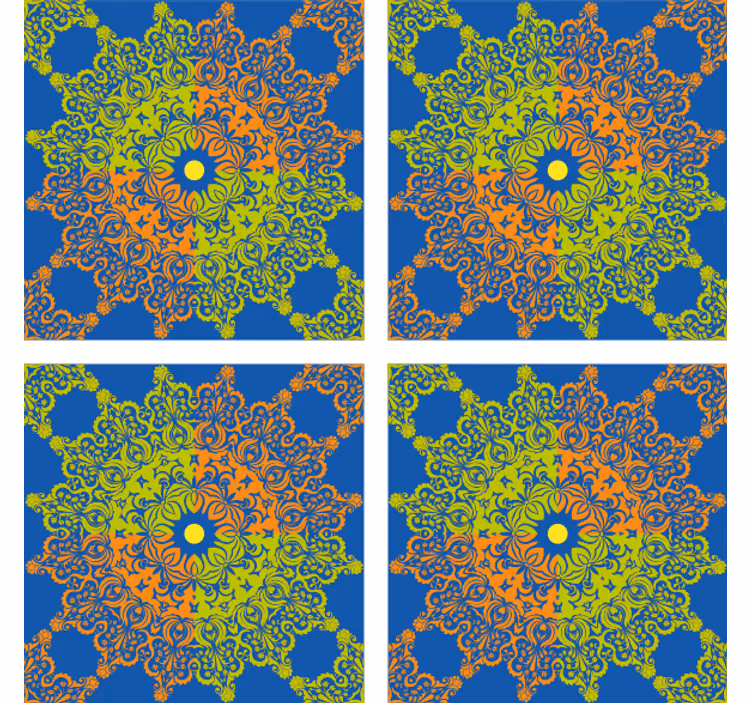 Kleurrijk mandala patroon tegel onderzetters - TenStickers