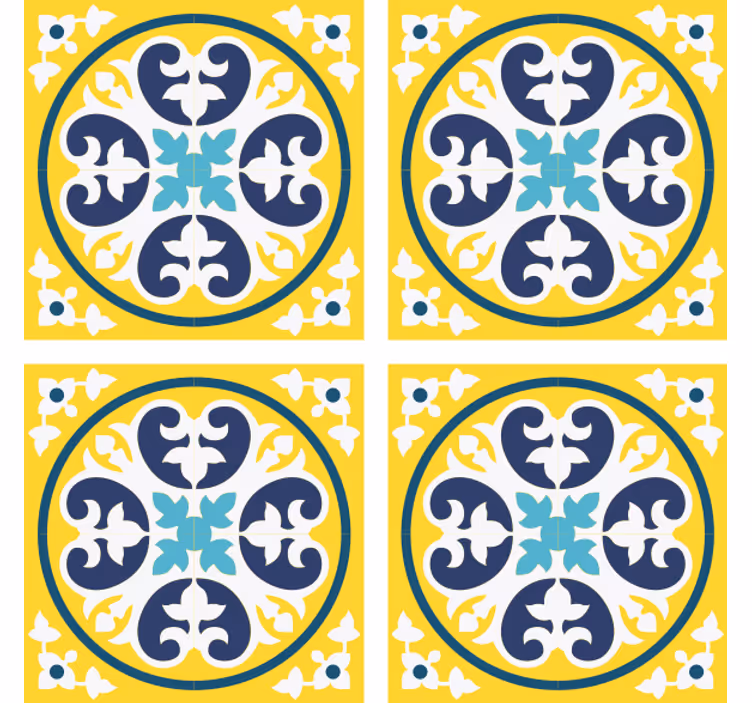 Tegel onderzetters met bloemmotief keramiek - TenStickers