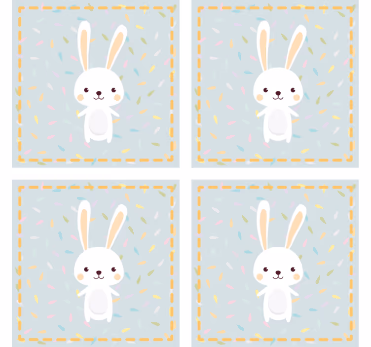 Enge onderzetters schattig konijn karakter - TenStickers