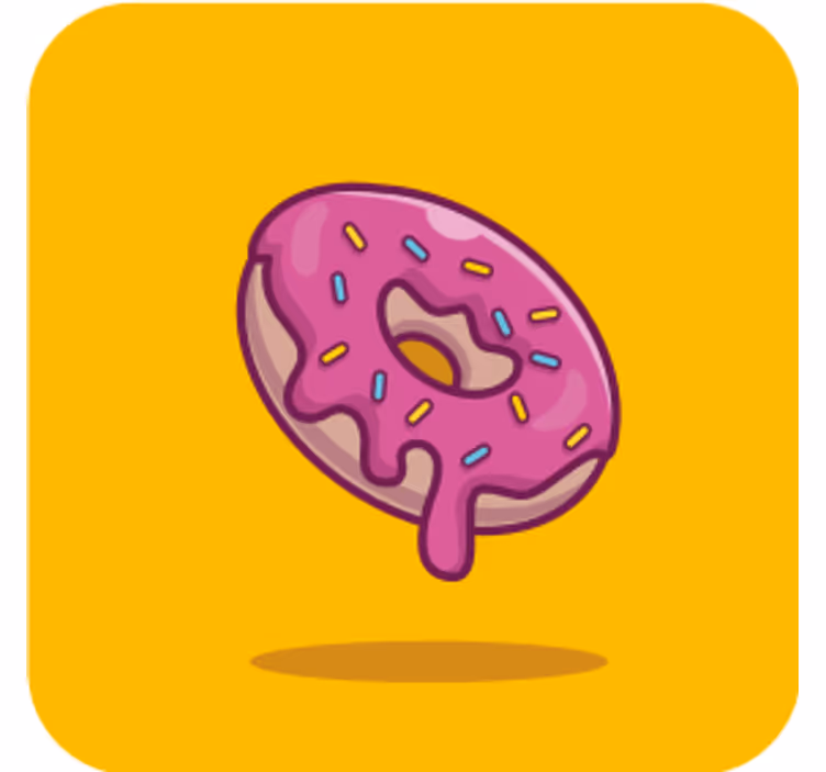 Bier onderzetters pink iced pastry - TenStickers
