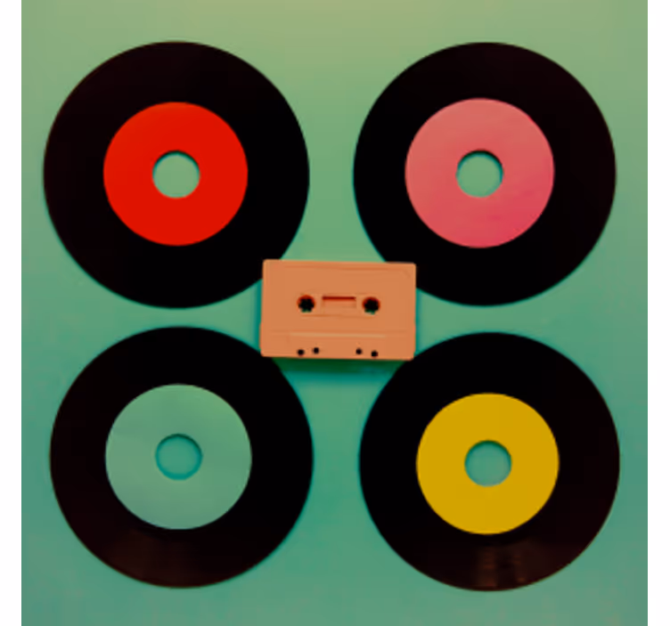 Enge onderzetters retro vinyl platen set - TenStickers