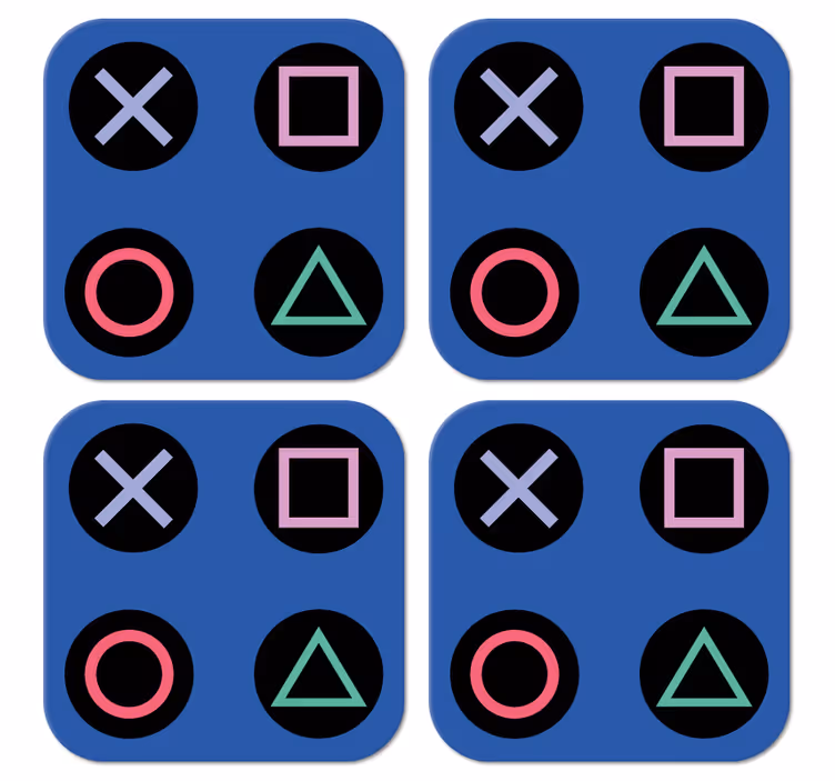 Enge onderzetters Grappig kleurrijk playstation-patroon - TenStickers