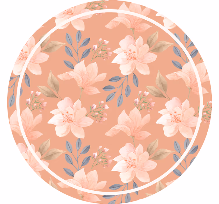 Moderne onderzetters met bloempatroon en bladeren - TenStickers