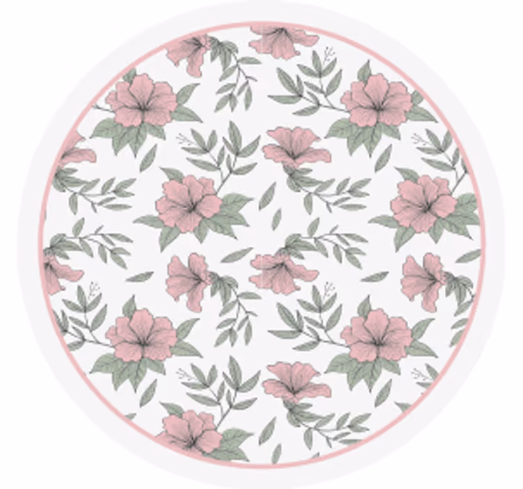 Onderzetters bloemenpatroon rond - TenStickers