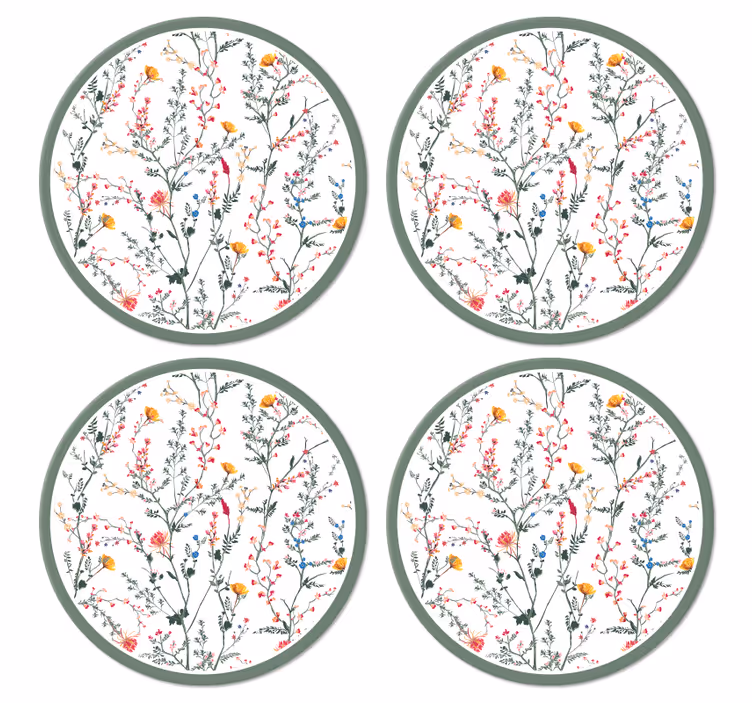 Moderne onderzetters Dunne minimalistische tuinbloemen - TenStickers