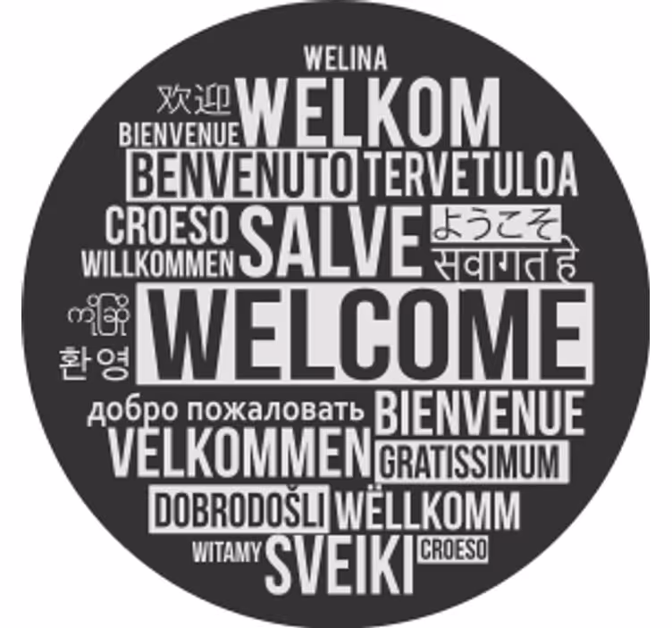 Bier onderzetters welkom meertalige groet - TenStickers