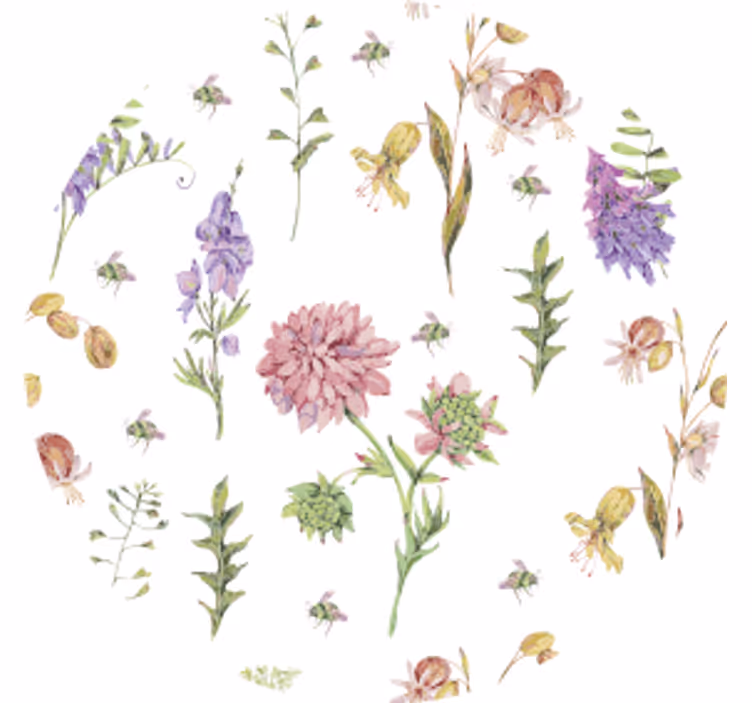Onderzetters met bloemmotief accenten - TenStickers