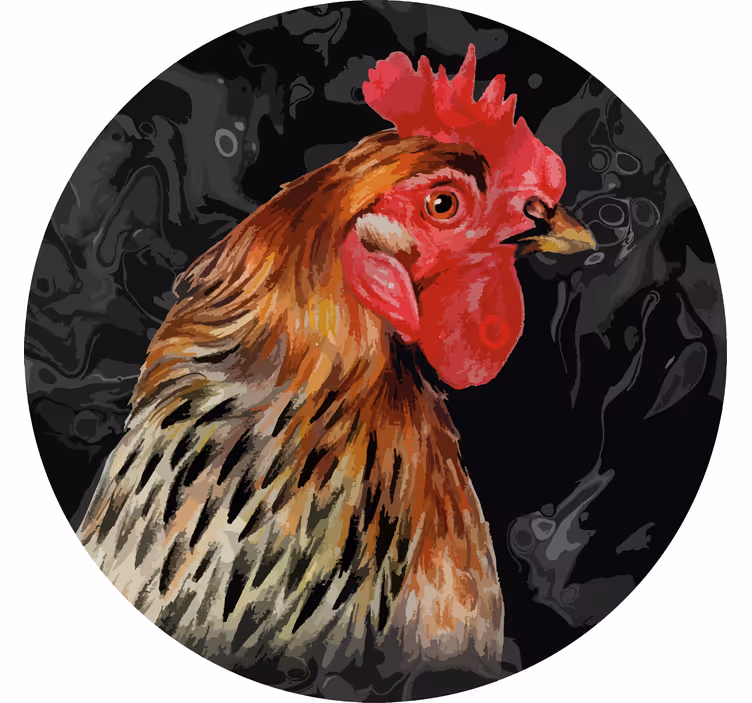 Vintage onderzetters realistisch haan portret - TenStickers