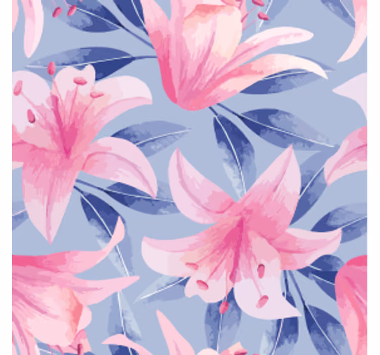 Onderzetters bloemmotief met roze lelies - TenStickers