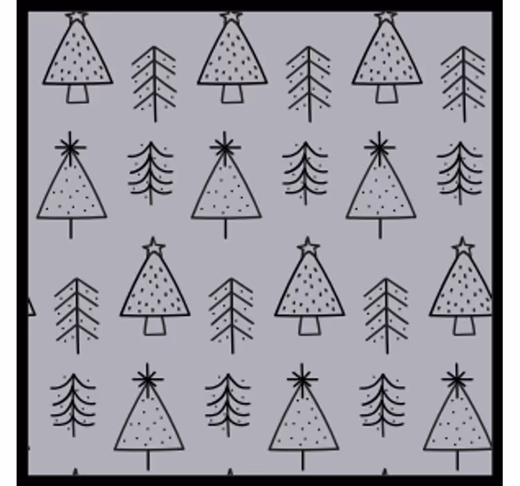 Kerst onderzetters met gestileerde boompatronen - TenStickers