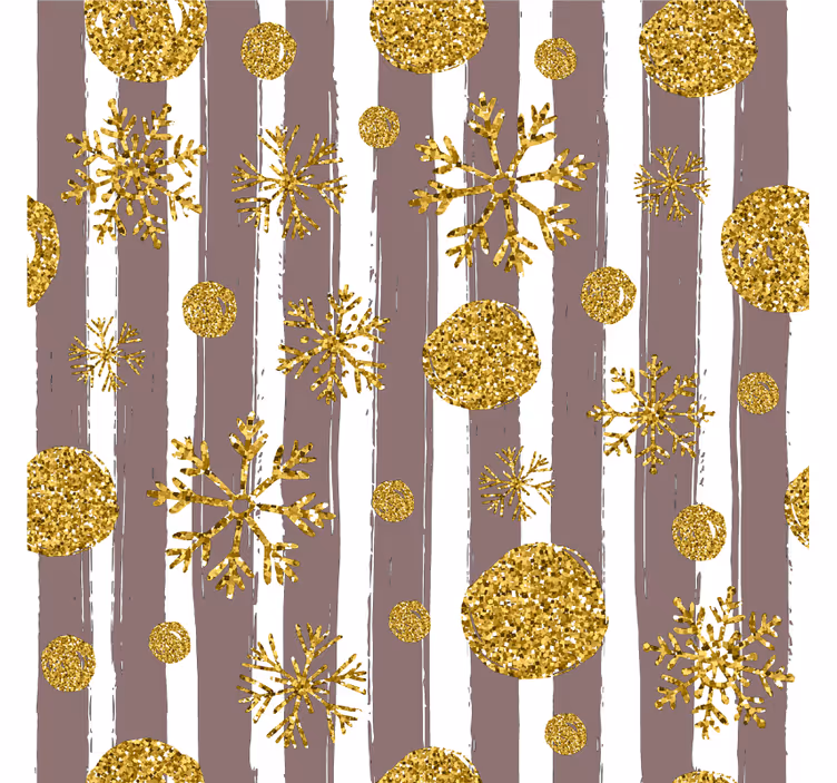 Kerst onderzetters Gouden ballen en sneeuwvlokken - TenStickers