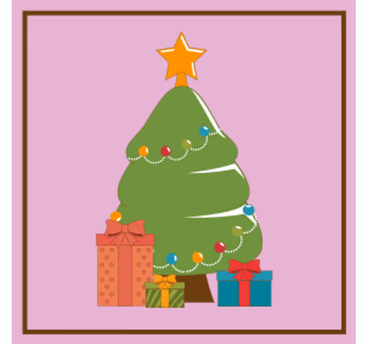 Kerst onderzetters decoratieve kerstboom geschenken - TenStickers
