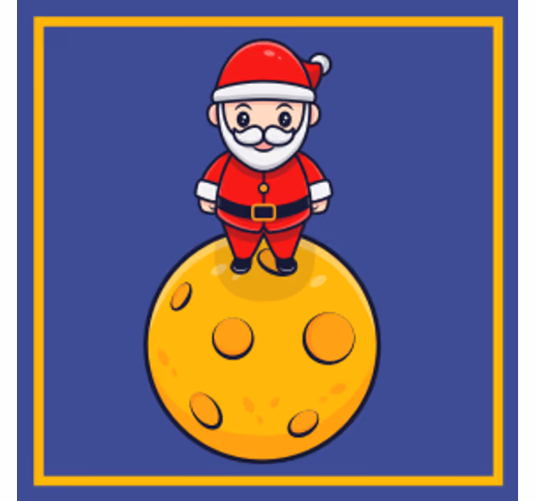 Kerst onderzetters santa op kaassfeer - TenStickers