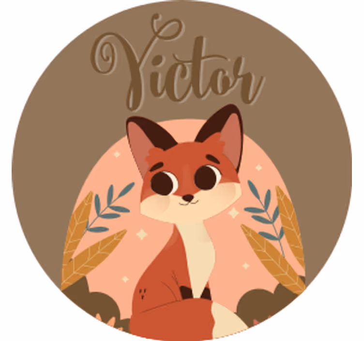 Gepersonaliseerde onderzetters schattig vosje personage - TenStickers