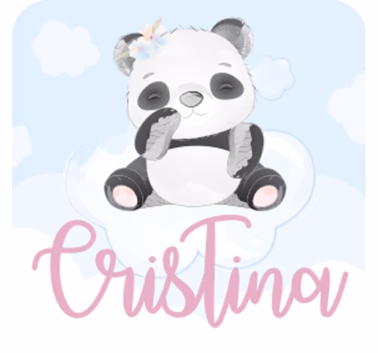 Gepersonaliseerde onderzetters met een speelse panda - TenStickers