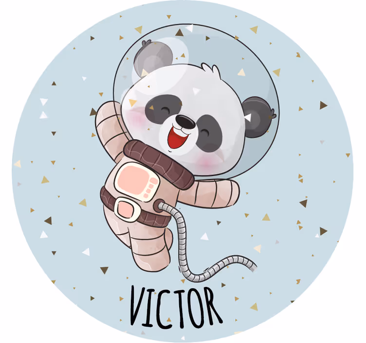 Vintage onderzetters vrolijke astronaut panda - TenStickers