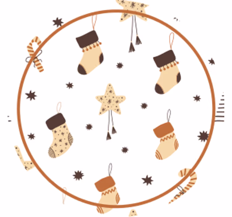 Kerst onderzetters feestelijke kerstkousen - TenStickers