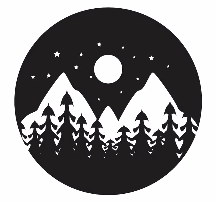 Onderzetters bergnachtlandschap - TenStickers