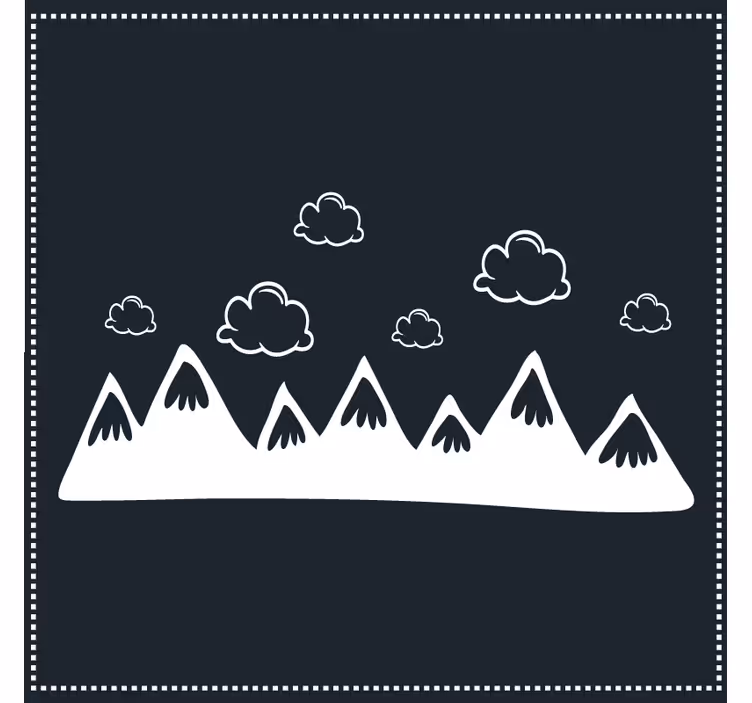 Onderzetters bergsilhouet met wolken - TenStickers