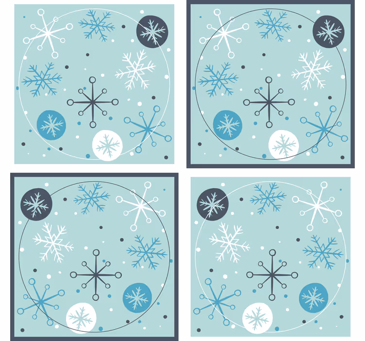 Kerst onderzetters sneeuwvlokpatronen collectie - TenStickers