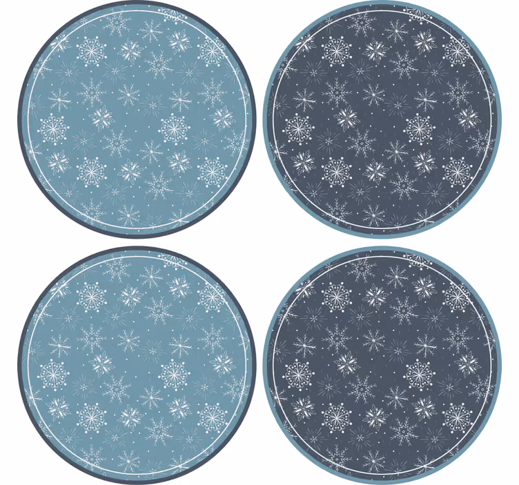 Sneeuwvlokpatroon platen Kerst onderzetters - TenStickers