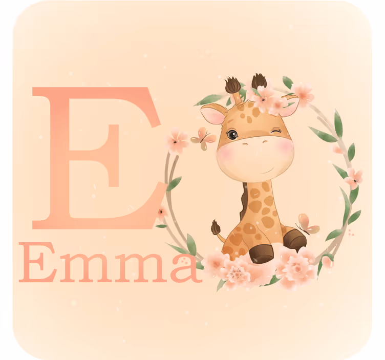 Gepersonaliseerde onderzetters schattig giraffe karakter - TenStickers