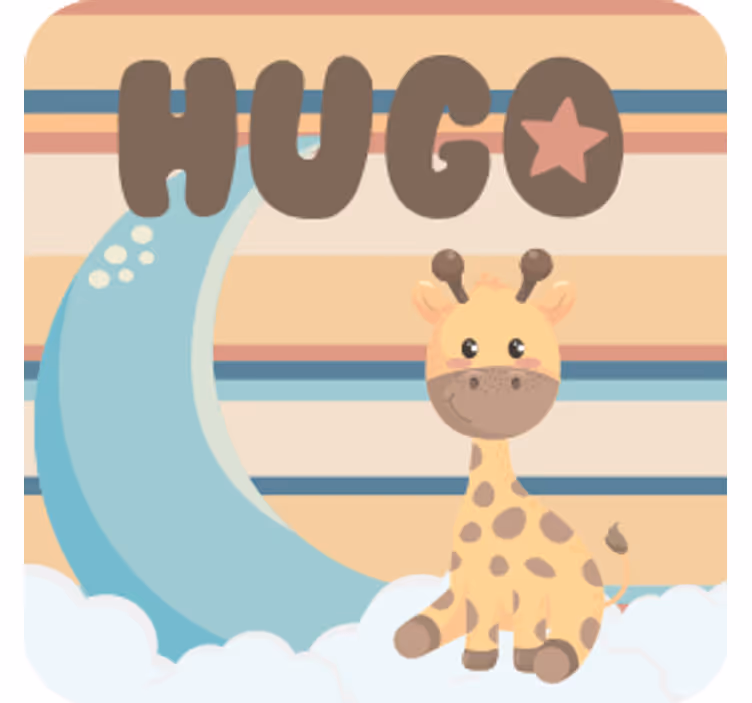 Gepersonaliseerde onderzetters schattig giraffe karakter - TenStickers