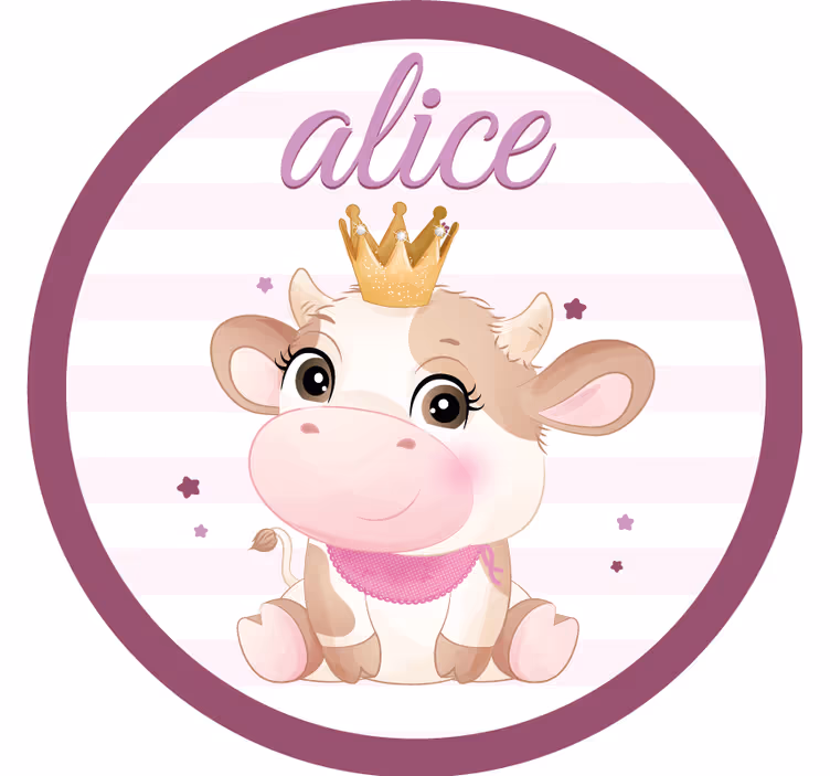 Gepersonaliseerde onderzetters schattig koe karakter - TenStickers