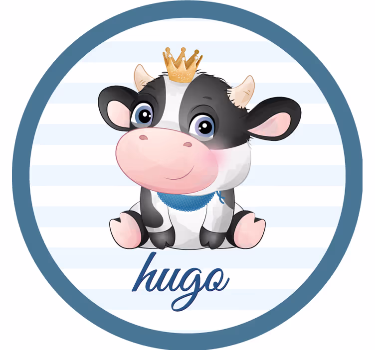 Gepersonaliseerde onderzetters met schattige koe illustratie - TenStickers