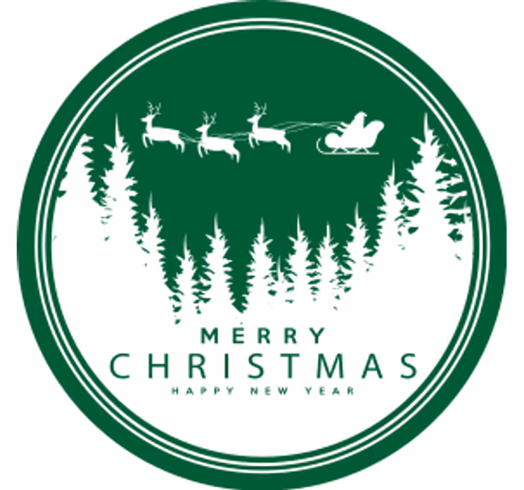 Kerst onderzetters feestelijke santa slede scene - TenStickers