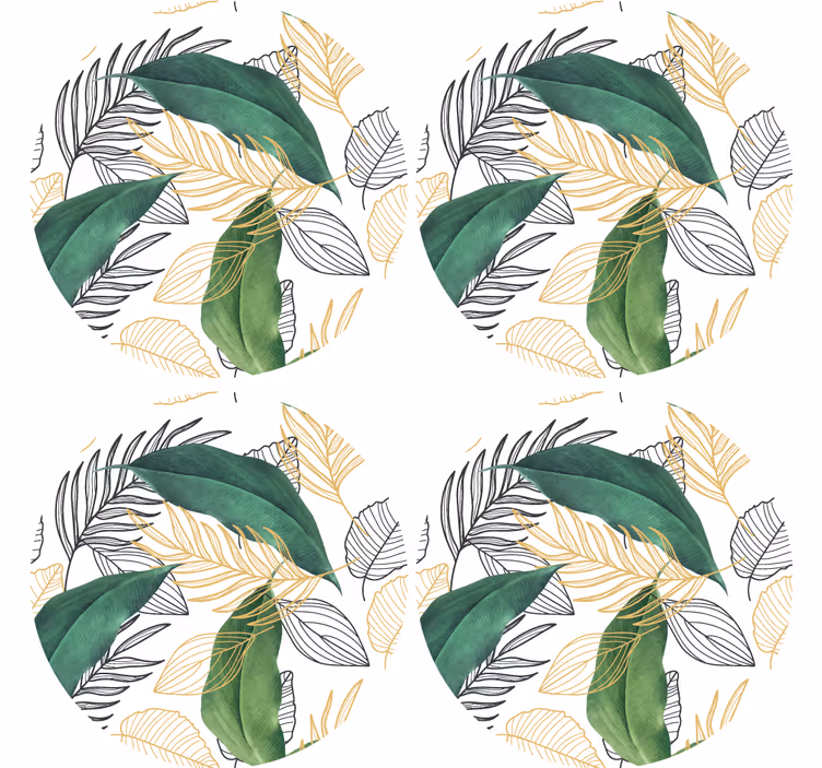 Moderne onderzetters lush groene motief - TenStickers