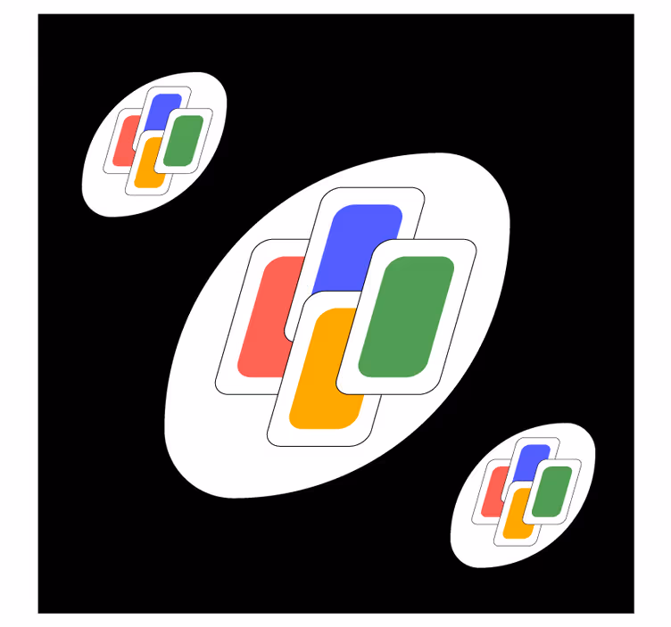 Enge onderzetters met kleurrijke overlay vormen - TenStickers