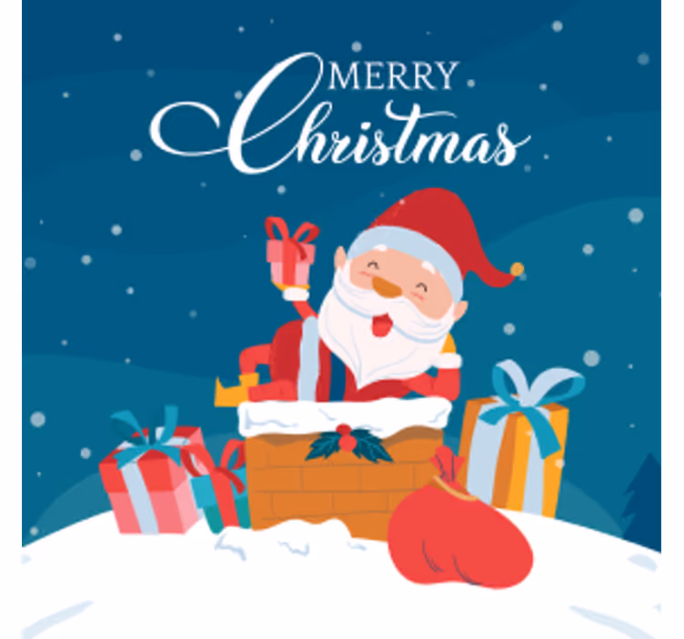 Kerst onderzetters kerstman met cadeaus - TenStickers