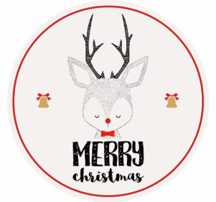 Kerst onderzetters rendieren met belletjes - TenStickers