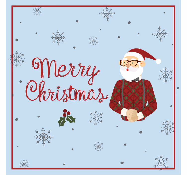 Kerst onderzetters met kerstman en sneeuwvlokken - TenStickers