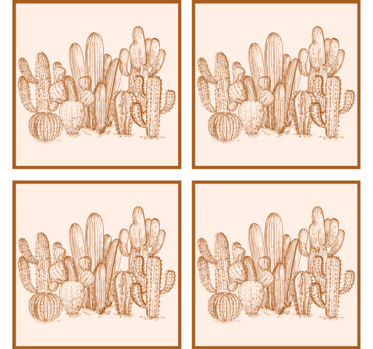 Onderzetters cactus variëteiten illustratie - TenStickers