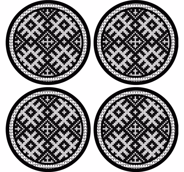 Onderzetters gebreid patroon - TenStickers