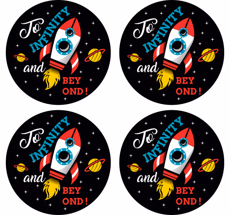 Enge onderzetters met raketlancering thema - TenStickers