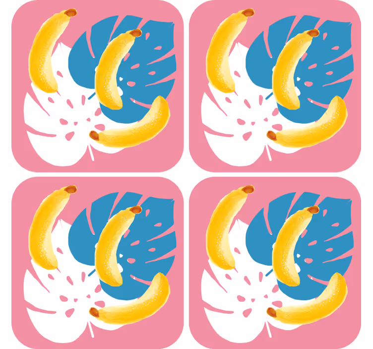 Enge onderzetters levendige bananen arrangement - TenStickers