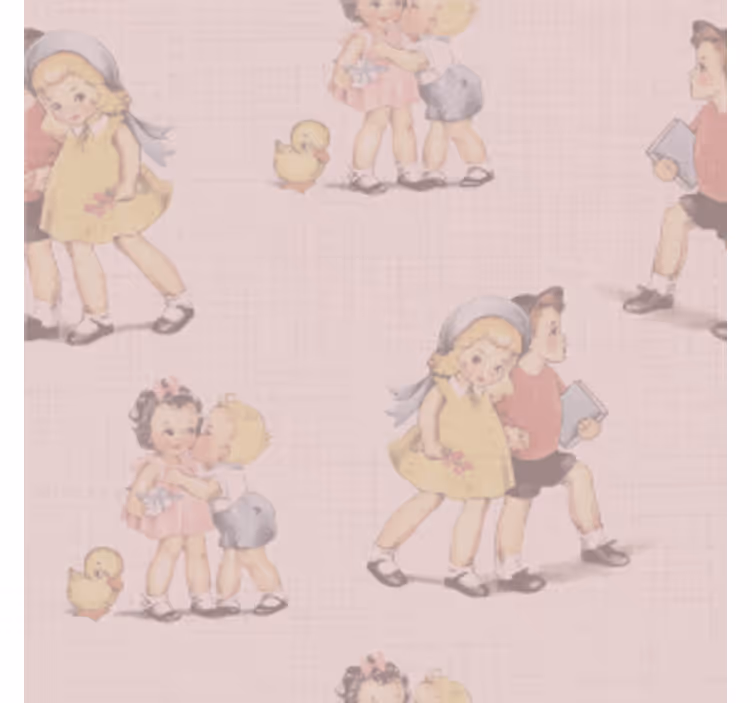 Vintage onderzetters met speelse kinderillustraties - TenStickers