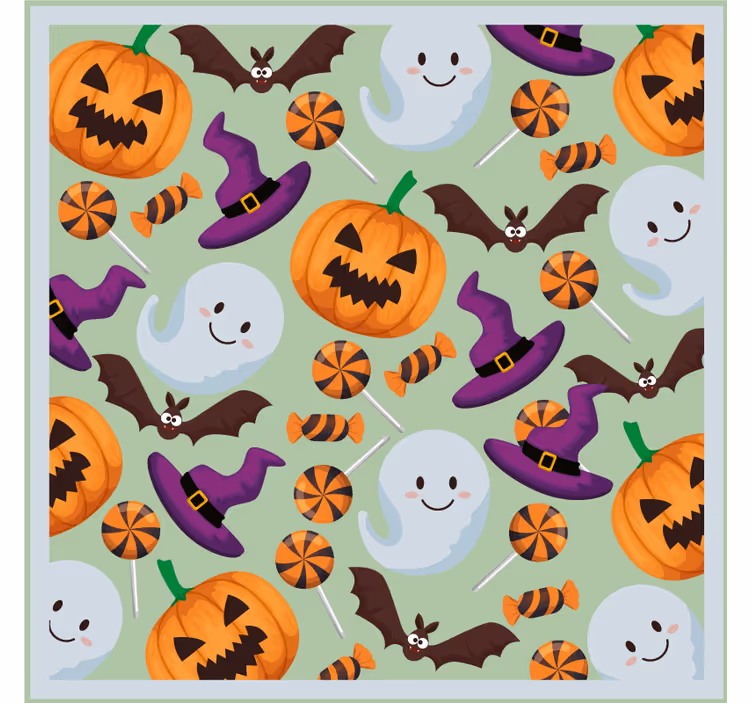 Halloween onderzetters met pompoenen en spoken patroon - TenStickers