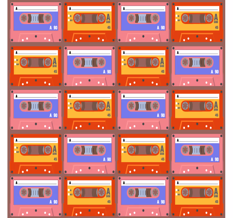 Vintage onderzetters retro cassettebandjes - TenStickers
