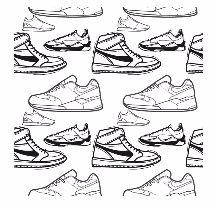 Moderne onderzetters met sneakeromtrekpatronen - TenStickers