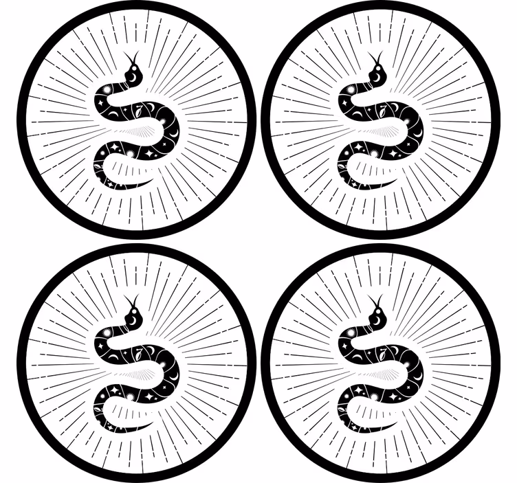 Enge onderzetters abstract slang motief - TenStickers