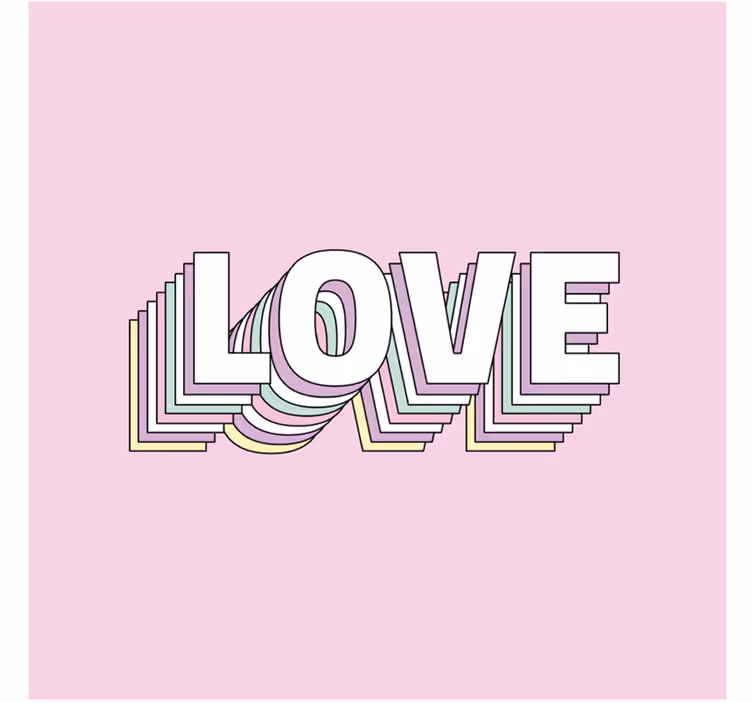 Roze en witte liefdestypografie citaat onderzetters - TenStickers