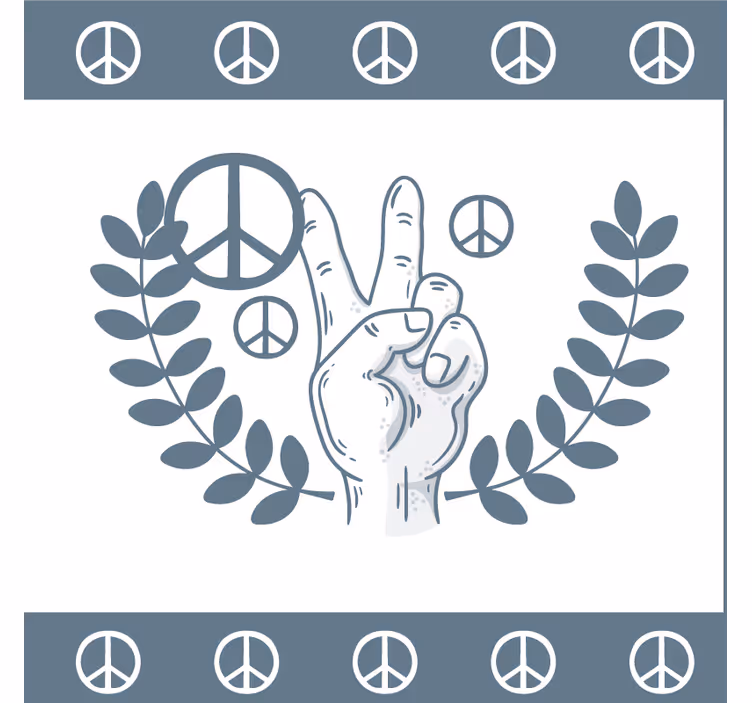Citaat onderzetters vrede hand overwinning symbool - TenStickers
