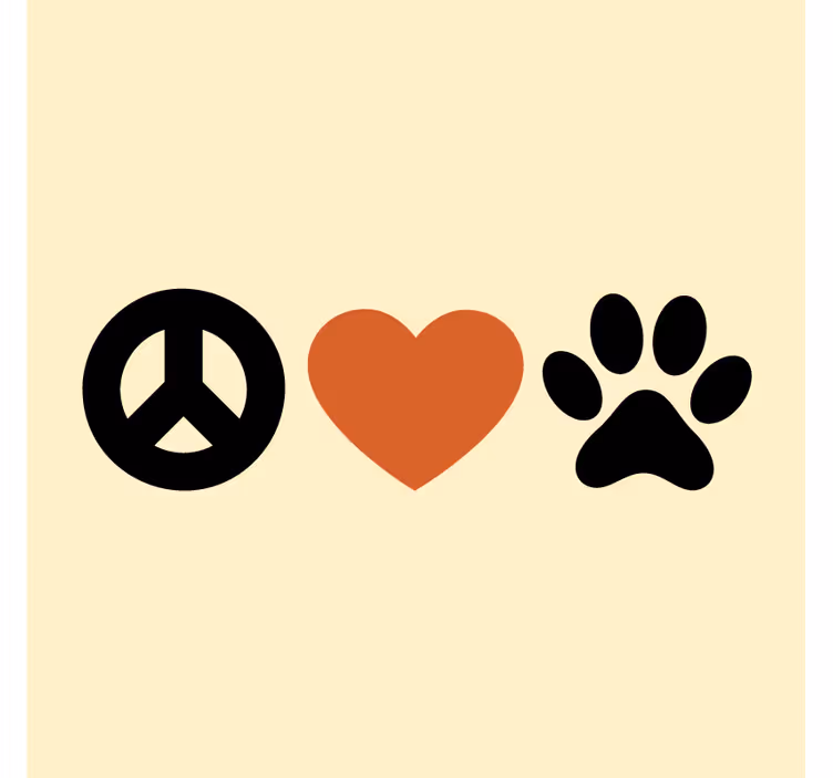 Citaat onderzetters vrede liefde huisdieren - TenStickers