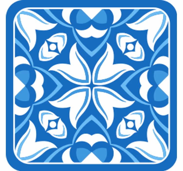 Onderzetters bloemig blauw patroon - TenStickers