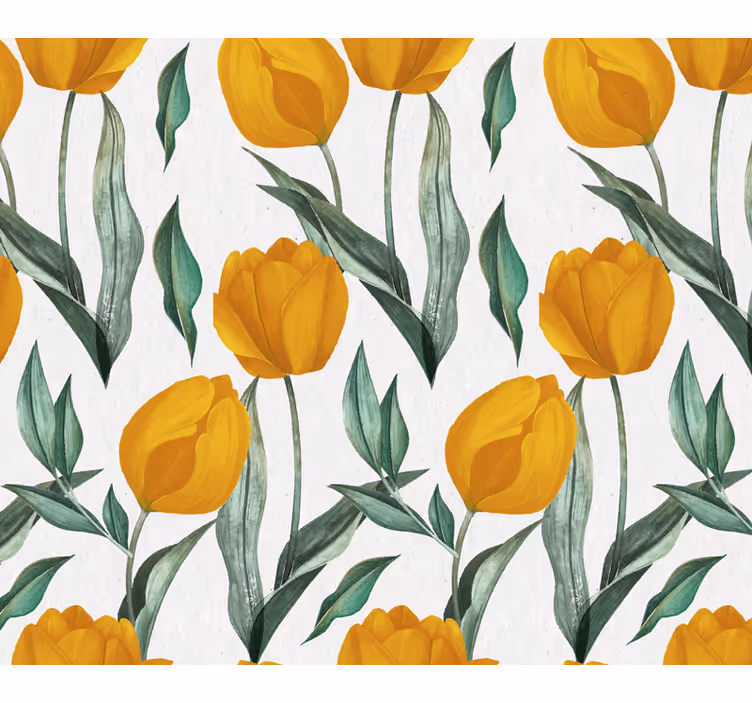 Onderzetters geel tulp patroon elementen - TenStickers